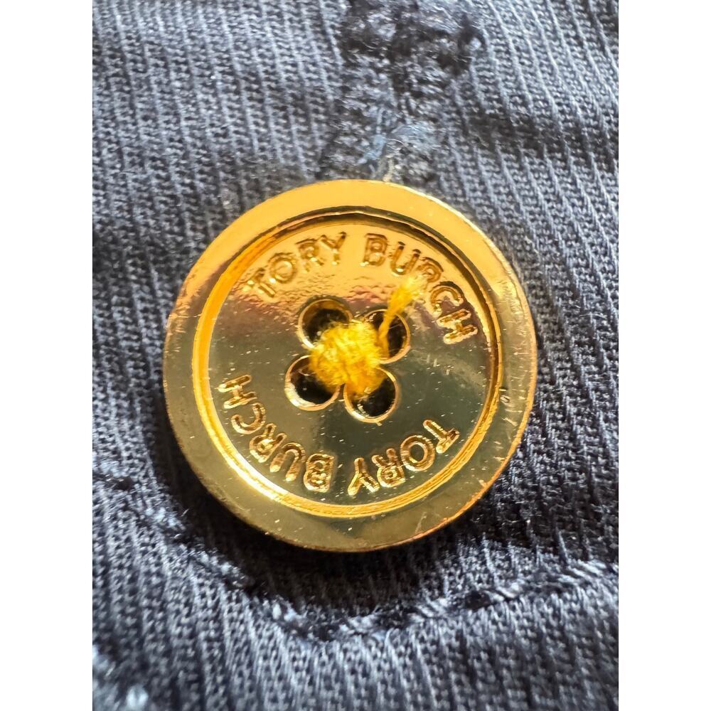 TORY BURCH Cotton Cargo Sailor Skirt with Kick Pleat Pockets Buttons Size 4 - Picture 5 of 6